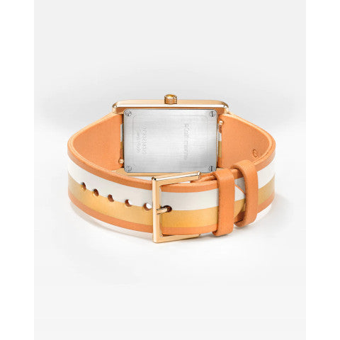 LaCalifornienne-DaybreakWatchwithStarFaceandGoldandPearlStripeStrap-2023-Pumpz