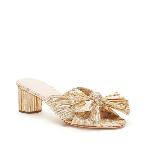 Loeffler Randall Emilia Gold Pleated Knot Slide