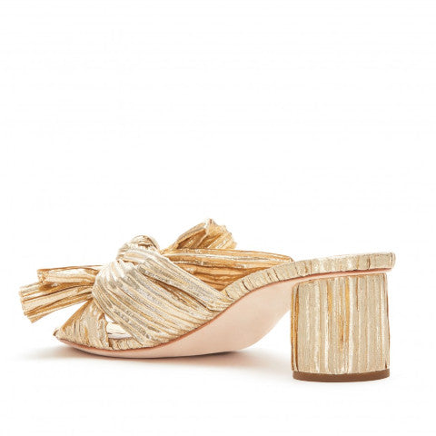 Loeffler Randall Emilia Gold Pleated Knot Slide