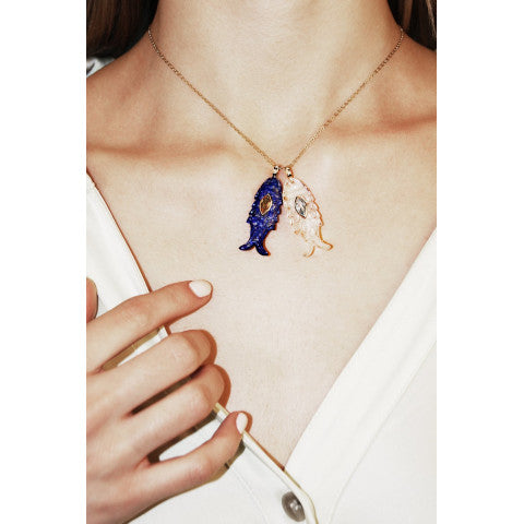 Van Den Abeele Lapis and Citrine Fish Charm