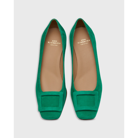 Ann Mashburn Green Suede Buckle Heel