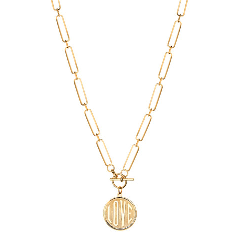 Janis Savit LOVE charm necklace gold Pumpz