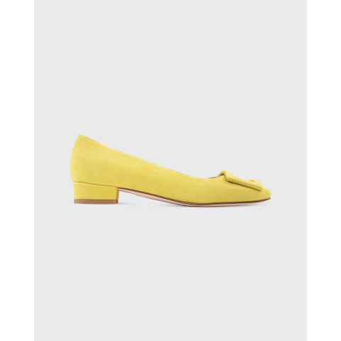 Ann Mashburn Citron Buckle Suede Shoe