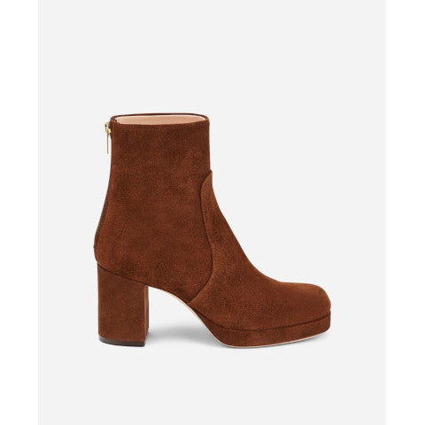 AGL Betty Suede Platform Boot in Cognac