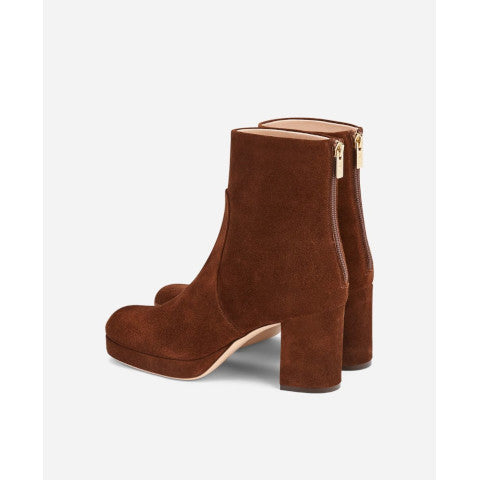 AGL Betty Suede Platform Boot in Cognac