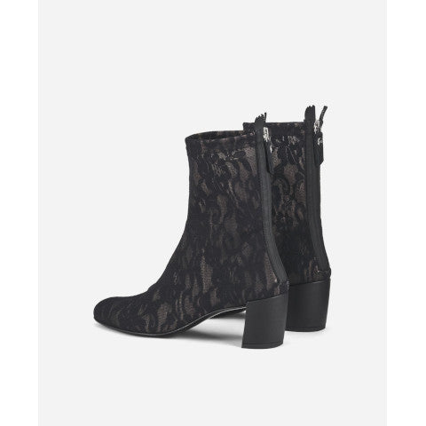 AGL Lynn Stretch Black Lace Bootie