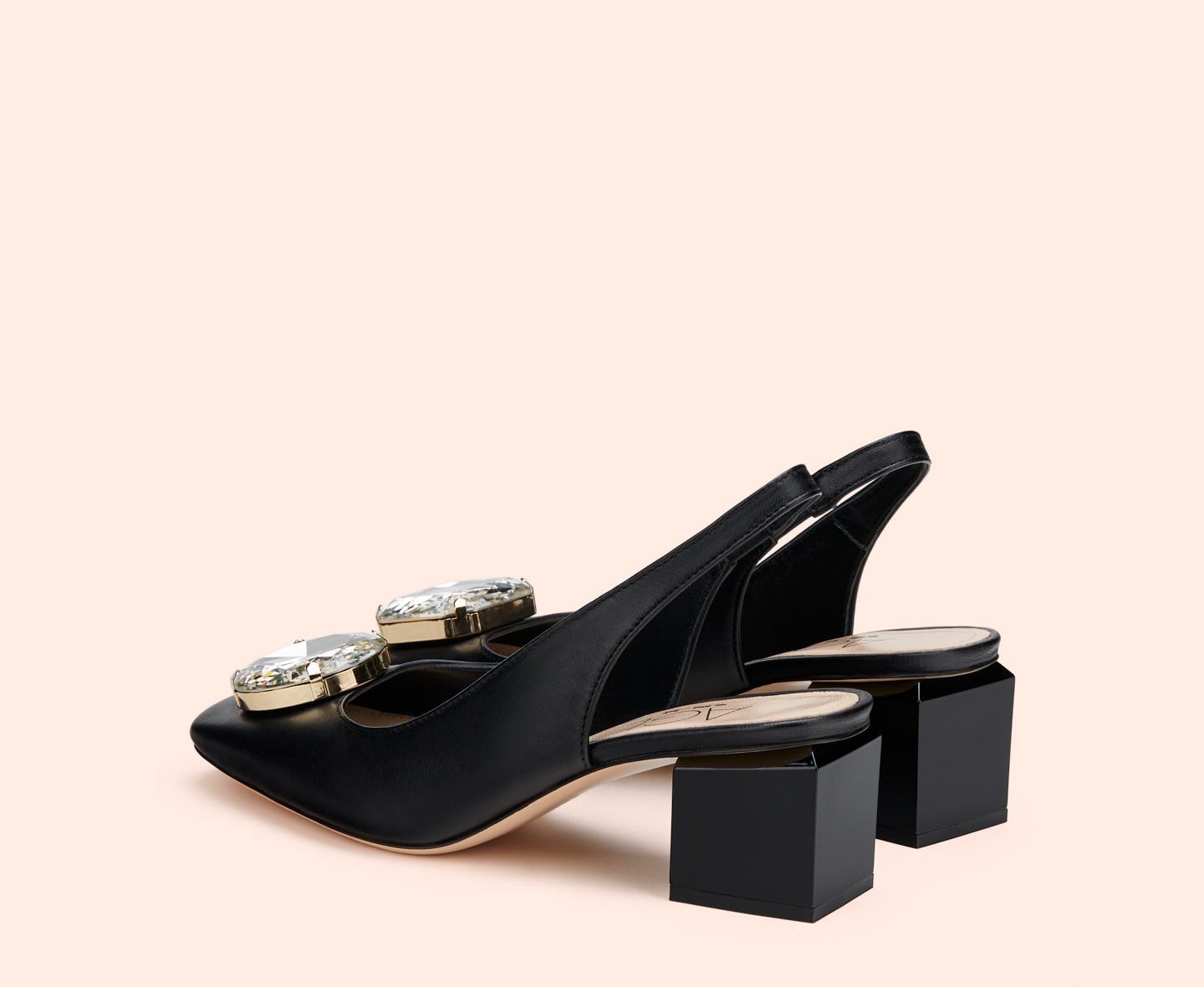 AGL Angie Slingback Crystal in Black