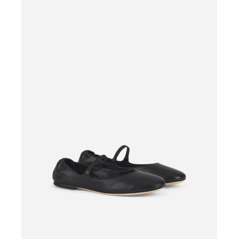 AGL Iris Black Ballet Shoe with Strap