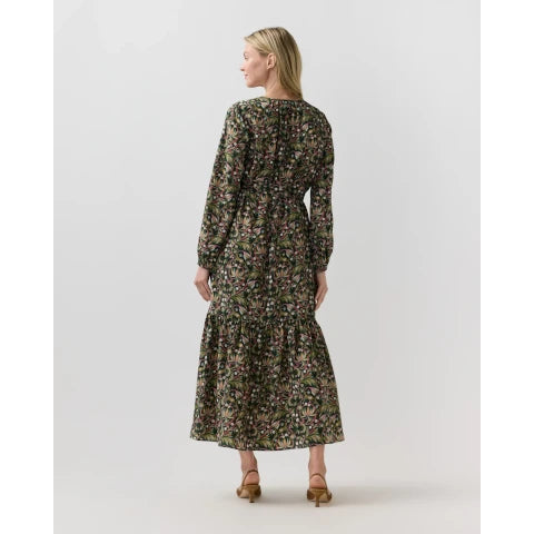 Ann Mashburn Aba Maxi Dress in Olive Silk