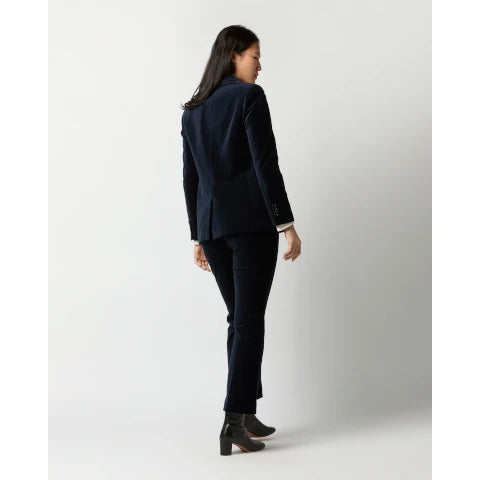 Ann Mashburn Concetta Jacket in Navy Stretch Velveteen