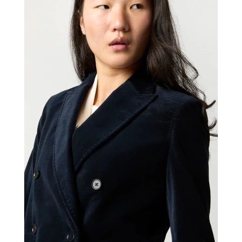 Ann Mashburn Concetta Jacket in Navy Stretch Velveteen