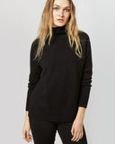 Ann Mashburn Marie Funnel-Neck Sweater in Black