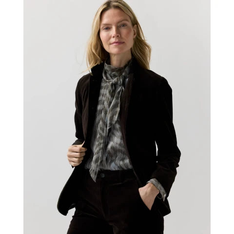 Ann Mashburn Marguerite Jacket in Chocolate Velveteen