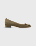 Ann Mashburn Buckle Shoe Military Suede