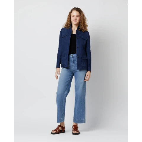 Ann Mashburn Eve Safari Jacket in Navy Suede