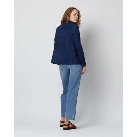 Ann Mashburn Eve Safari Jacket in Navy Suede