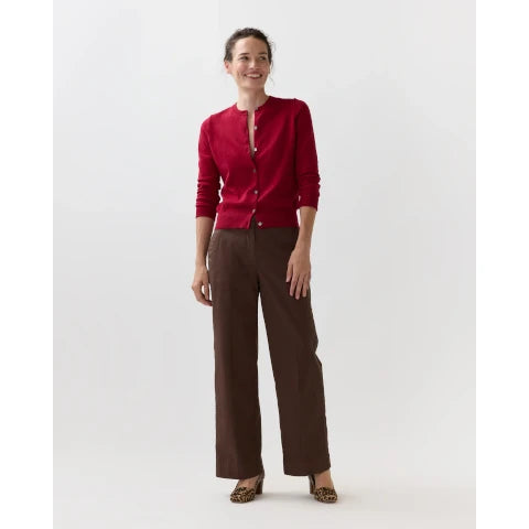 Ann Mashburn Rosie Cardigan in Deep Red Cotton Cashmere