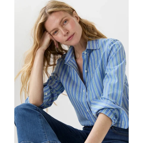 Ann Mashburn Sidney Shirt in French Blue Stripe