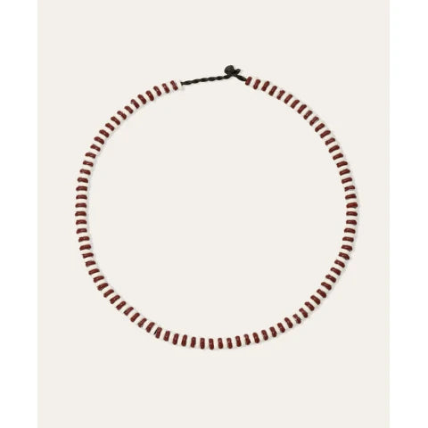Adina Reyter Cherry Soda Stripes Full Enamel Mini Bead Necklace