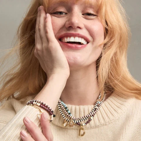 Adina Reyter Cherry Soda Stripes Full Enamel Mini Bead Necklace