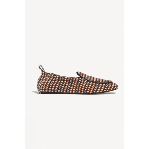 Amambaih Cleo Woven Loafer in Cognac