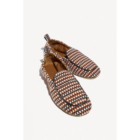 Amambaih Cleo Woven Loafer in Cognac