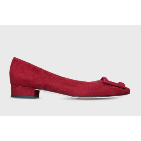 Ann Mashburn Buckle Shoe in Deep Red