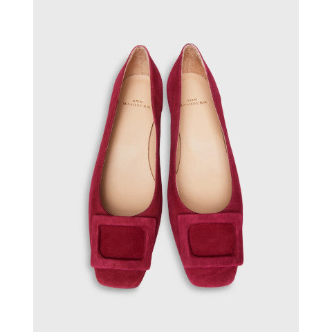 Ann Mashburn Buckle Shoe in Deep Red