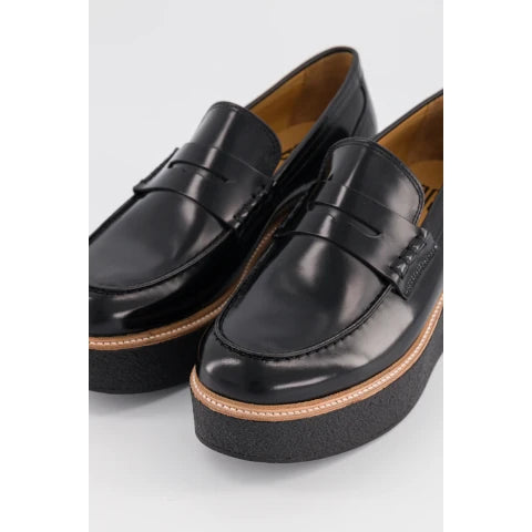 Anne Blum Pennie Black Leather Loafer