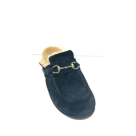 Antenora Sissel Black Suede Mule with Bit