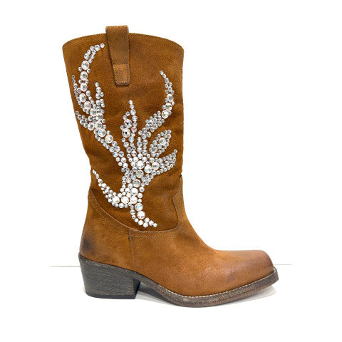 Antonia Capri Cowboy Boot with Crystals