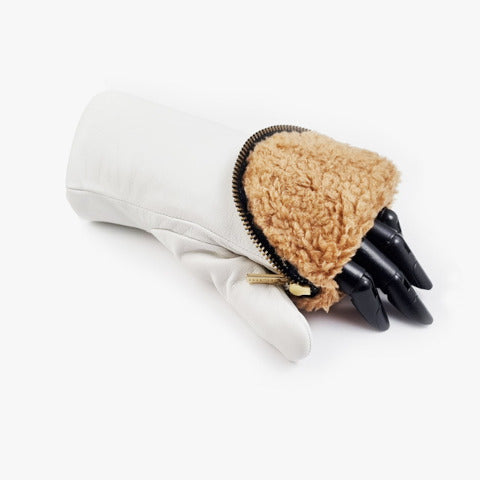 Aristide Sherpa Lined Leather Mittens