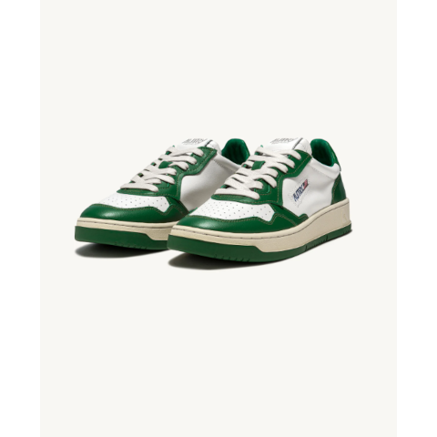 Autry Medalist Low Sneakers in White and Green