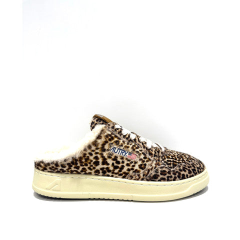 Autry Mule in Leopard Print Pony Hair Effect