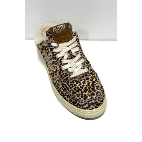 Autry Mule in Leopard Print Pony Hair Effect