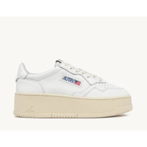 Autry Platform Sneaker in White Leather