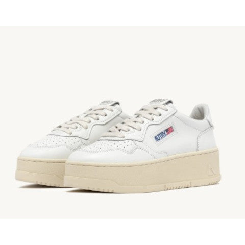 Autry Platform Sneaker in White Leather