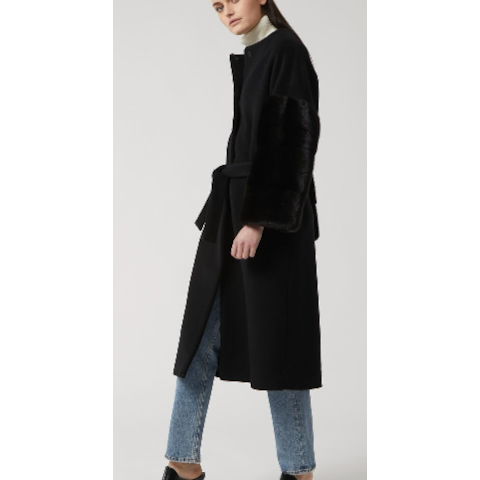 Ava Adore Belted Black Coat