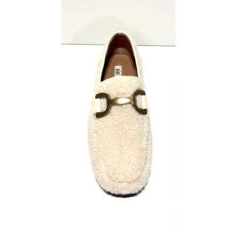 Bibi Lou Vela Loafer in Cream Shearlling