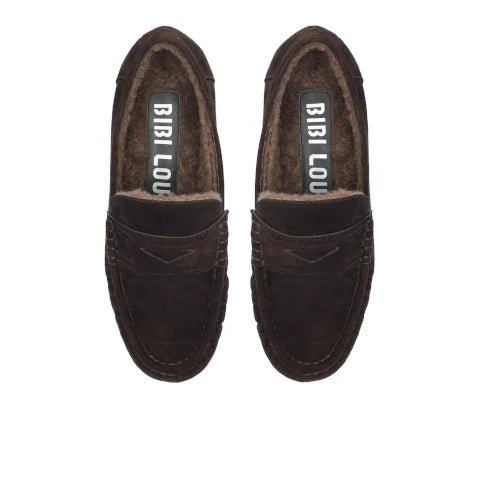 Bibi Lou Lyra Loafer in Brown with Fur Lining