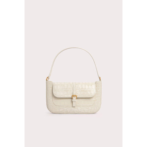 Mini Rachel Cream Croco Embossed Leather - BY FAR