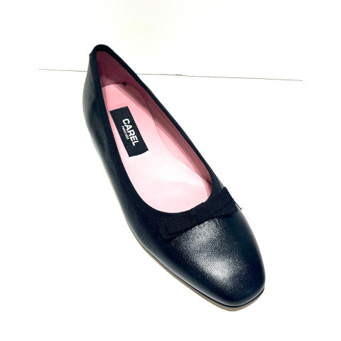 Carel Black Leather Ballet Flat