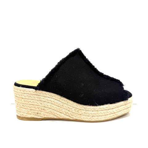 サンダル・ミュール CASTANER QUERAL/002 WEDGE MULE SANDALS IN CANVAS CASTANER Queral/002 wedge mule sandals in canvas - Neutral