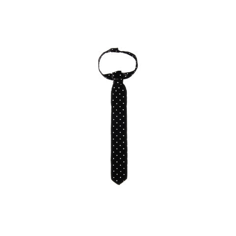 Catherine Osti Black Velvet Tie with Polka Dots