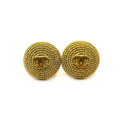 Vintage Chanel Earrings with Roping and CC's