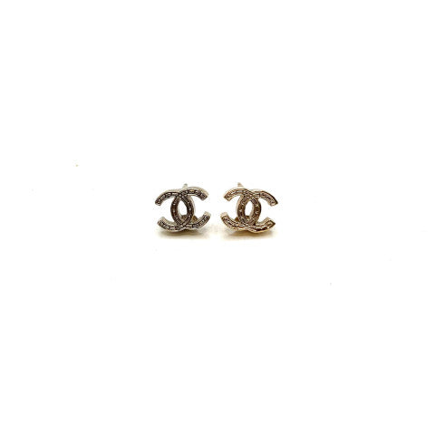 Vintage Chanel Gold CC Stud Earrings