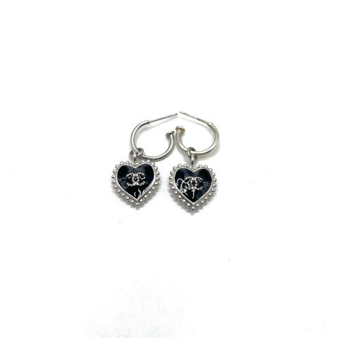 Vintage Chanel Black Heart Earrings