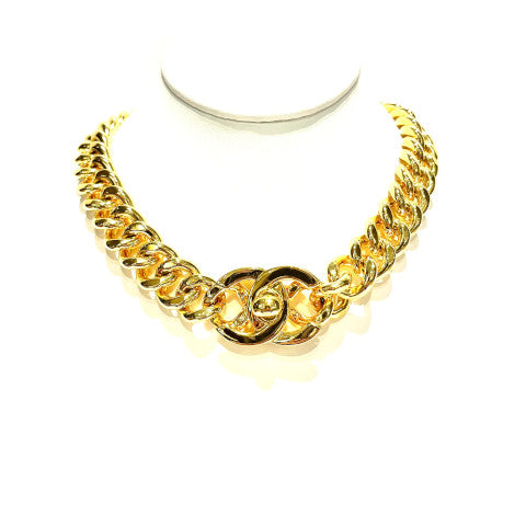 Vintage Chanel Gold CC Turnlock Necklace