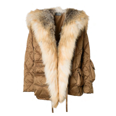 Diomi Designs Puffer Coat with Fox Trim