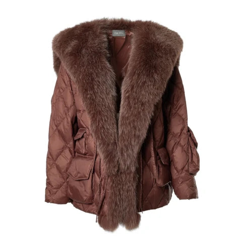 Diomi Designs Puffer Coat with Fox Trim